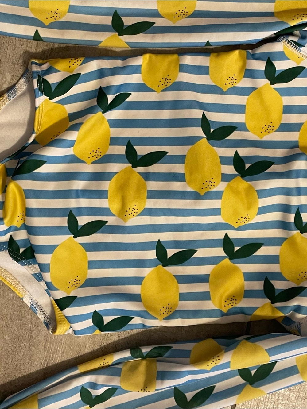 Kids Lemon-Print Swim Rashguard - Yellow & Blue